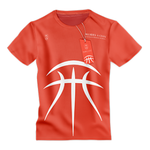 Camiseta regular de algodão laranja, gola redonda