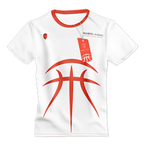 Camiseta regular de algodão branca, gola redonda